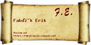 Fabók Erik névjegykártya