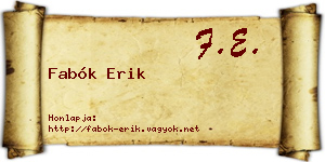 Fabók Erik névjegykártya